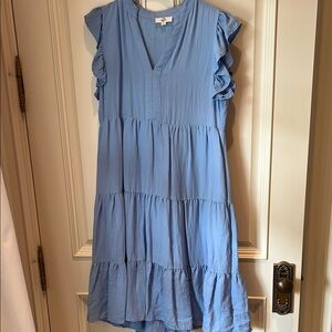 Entro Light Blue Midi Dress